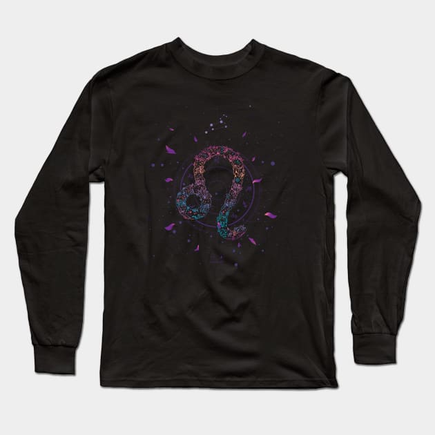 Leo Floral Zodiac Long Sleeve T-Shirt by Eclecterie